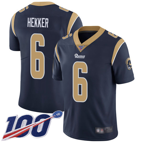 Los Angeles Rams Limited Navy Blue Men Johnny Hekker Home Jersey NFL Football #6 100th Season Vapor Untouchable->los angeles rams->NFL Jersey